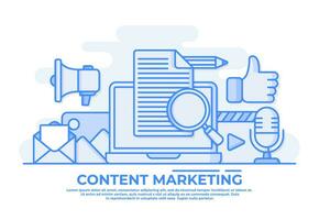 Digital content marketing flat vector illustration for website banner and landing page