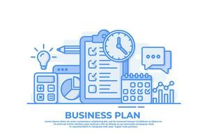Business planning, market research, analysis, business management, strategy, finance and investment, business start-up flat vector illustration for web banner, website landing page, mobile apps