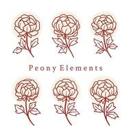 Vintage hand drawn flower logo element collection vector