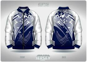 EPS jersey sports shirt vector.white blue ninja broken pattern design, illustration, textile background for sports long sleeve sweater vector