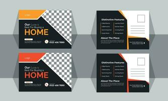 vector stylist business postcard design.