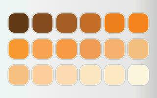 naranja degradado sombras color conjunto vector