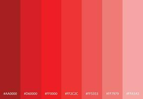 rojo degradado color paleta vector