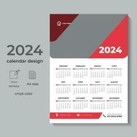 2024 Calendar Planner template,Monthly desk calendar template 2024 year, annual business calendar vector