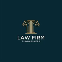 UL initial monogram logo for lawfirm with scale vector design