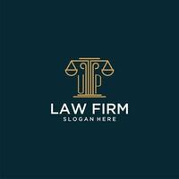 UP initial monogram logo for lawfirm with scale vector design