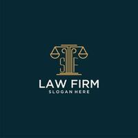 SF initial monogram logo for lawfirm with scale vector design