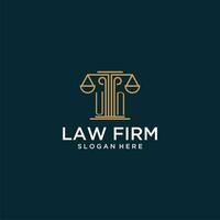UN initial monogram logo for lawfirm with scale vector design