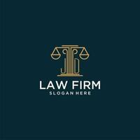 JD initial monogram logo for lawfirm with scale vector design