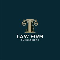 JG initial monogram logo for lawfirm with scale vector design