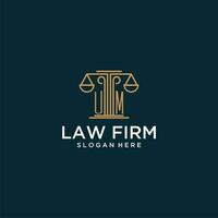 UM initial monogram logo for lawfirm with scale vector design