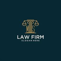 MS initial monogram logo for lawfirm with scale vector design