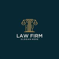 KY initial monogram logo for lawfirm with scale vector design