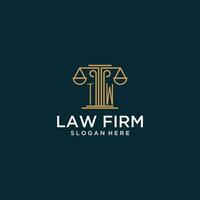 TW initial monogram logo for lawfirm with scale vector design