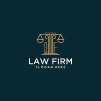 QF initial monogram logo for lawfirm with scale vector design