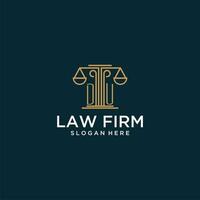 DU initial monogram logo for lawfirm with scale vector design