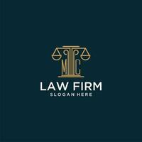 MC initial monogram logo for lawfirm with scale vector design