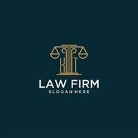 XT initial monogram logo for lawfirm with scale vector design