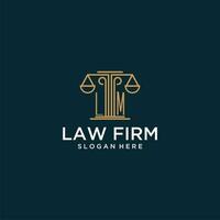 LM initial monogram logo for lawfirm with scale vector design