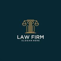 ND initial monogram logo for lawfirm with scale vector design