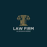 MI initial monogram logo for lawfirm with scale vector design