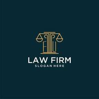 FU initial monogram logo for lawfirm with scale vector design