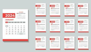 desk calendar 2024 year,  2024 calendar with vector planner template ,