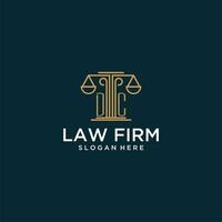 DC initial monogram logo for lawfirm with scale vector design