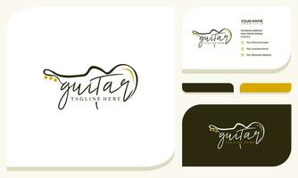 guitarra instrumento sencillo logo diseño inspiración. logo y negocio tarjeta vector