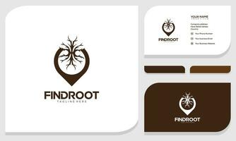 Creative abstract roots of life logo and business card design template vector