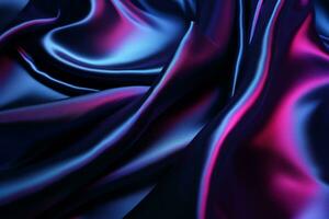 abstract background of colored silk or satin fabric with some smooth folds photo