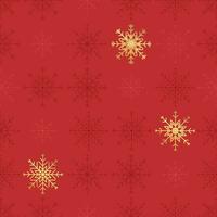 Seamless snowflake pattern in red and gold, snowflake line geometric shapes, ideal for winter and Christmas themed designs. Not AI generated. vector