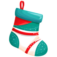 ai generiert Weihnachten Strumpf Aquarell Clip Art png