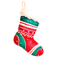 AI generated Christmas stocking watercolor clipart png