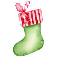 AI generated Christmas stocking watercolor clipart png