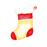 ai gegenereerd Kerstmis kous waterverf clip art png