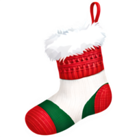 AI generated Christmas stocking watercolor clipart png