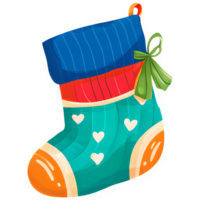 AI generated Christmas stocking watercolor clipart png