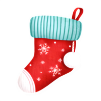 ai gegenereerd Kerstmis kous waterverf clip art png