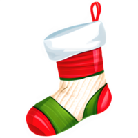 ai generiert Weihnachten Strumpf Aquarell Clip Art png