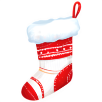 AI generated Christmas stocking watercolor clipart png