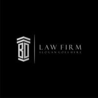 BO initial monogram logo lawfirm with pillar design vector