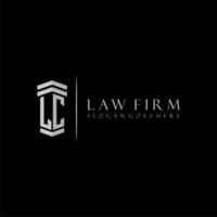 LC initial monogram logo lawfirm with pillar design vector
