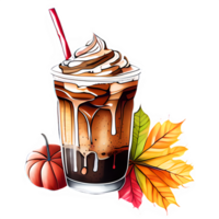 ai généré tomber glacé café clipart illustration png