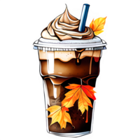 ai gerado outono gelado café clipart ilustração png