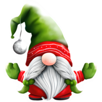 AI generated Christmas gnome clipart illustration png