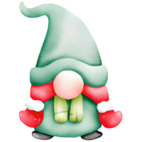 AI generated Christmas gnome watercolor clipart illustration png