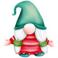 AI generated Christmas gnome watercolor clipart illustration png