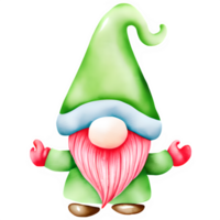 ai generado Navidad gnomo acuarela clipart ilustración png