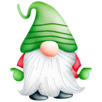 AI generated Christmas gnome watercolor clipart illustration png